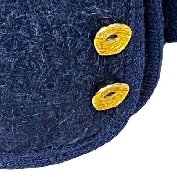 Vintage The Scotch House Rannoch Designs navy blue open front wool and mohair bl - Picture 11 of 15